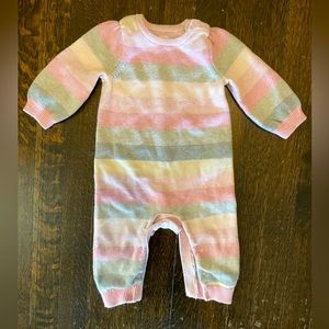Baby Gap 6-12month pale pink striped sweater onesie